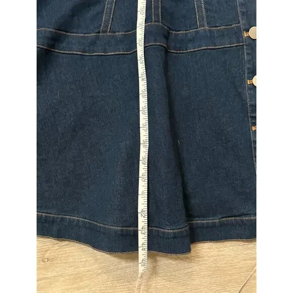 NWT ELOQUII Fit Flare Denim Midi Dress Dark Wash Stretch Casual 3X 24 Plus Curvy - Picture 11 of 11